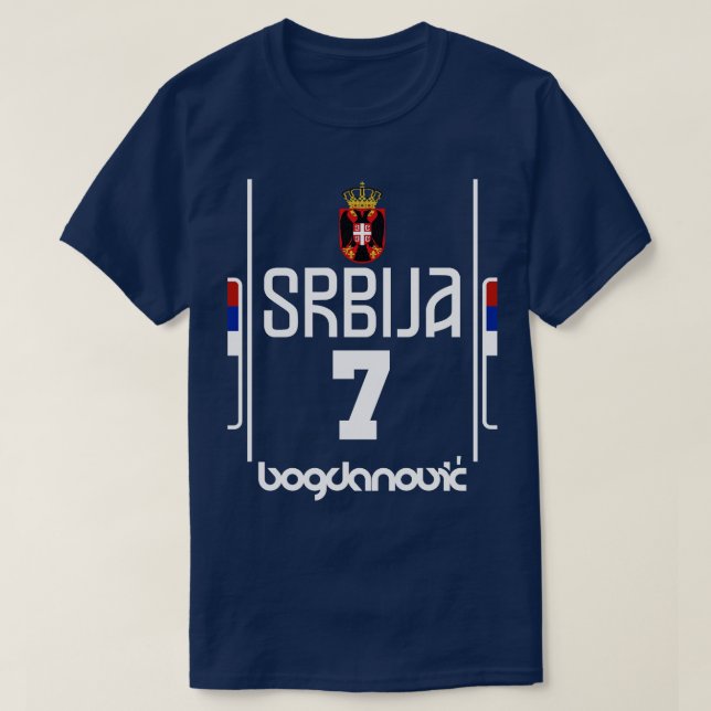 Bogdan Bogdanovic Retro Serbien Euro Basketball Fl T Shirt (Design framsida)