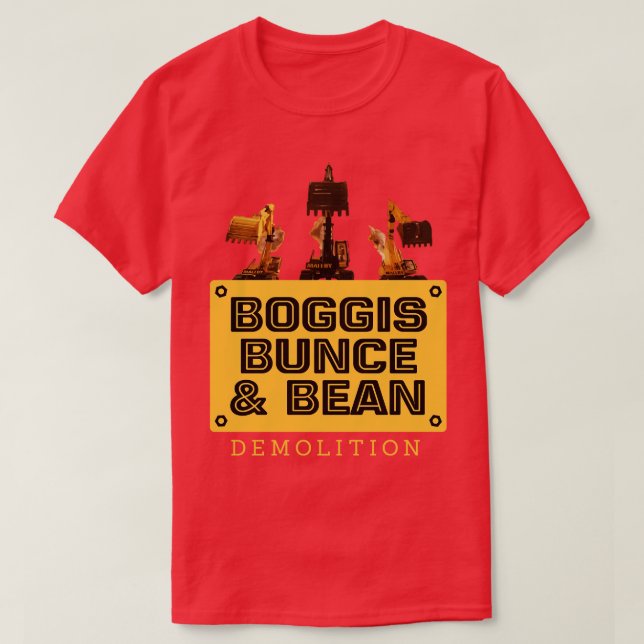 Boggis Bunce Bean Demolition FantasticFox T Shirt (Design framsida)