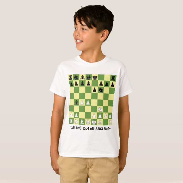 Bogo-Indian Defence Chess Öppings Shirt Chess Gif T (Hel framsida)