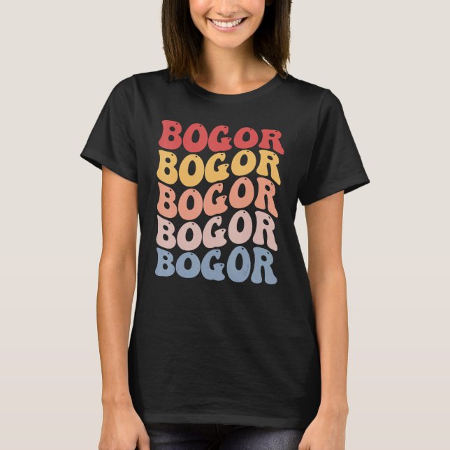 Bogor City Groovy Retro T Shirt (Framsida)