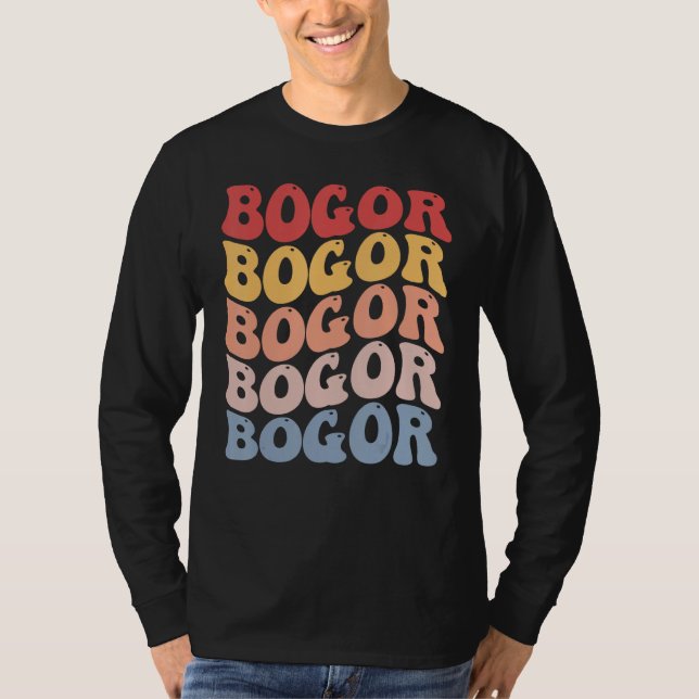 Bogor City Groovy Retro T Shirt (Framsida)