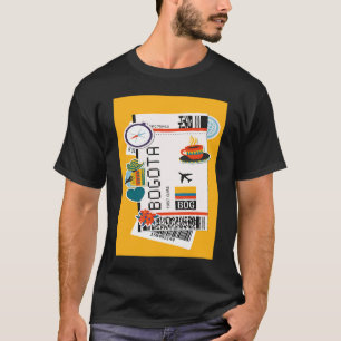 Bogotá Colombia City Skyline Silhouette Outline Sk T Shirt