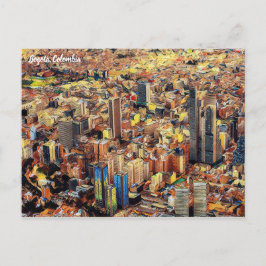 Bogotá, Colombia, City View Art Vykort