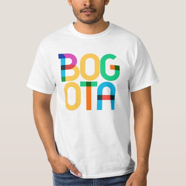 Bogota Colombia Pop Art Brev T Shirt (Framsida)