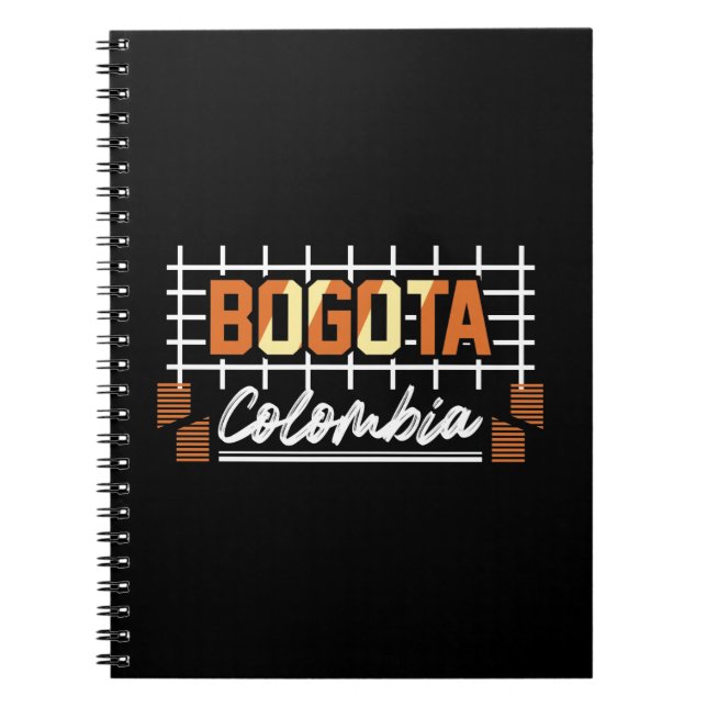 Bogota Colombia Retro Typografi Design Anteckningsbok (Framsidan)