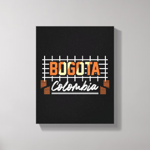 Bogota Colombia Retro Typografi Design Canvastryck