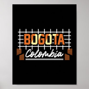 Bogota Colombia Retro Typografi Design Poster
