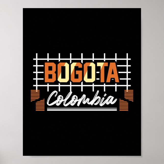 Bogota Colombia Retro Typografi Design Poster (Framsidan)