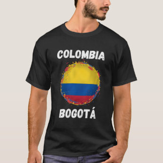Bogota Colombia Retro Vintage Colombian Flagga Sou T Shirt