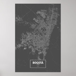Bogota, Colombia (svart) Poster