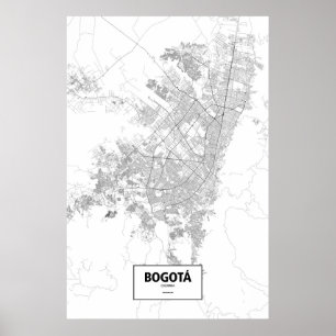 Bogota Colombia (svarten på vit) Poster
