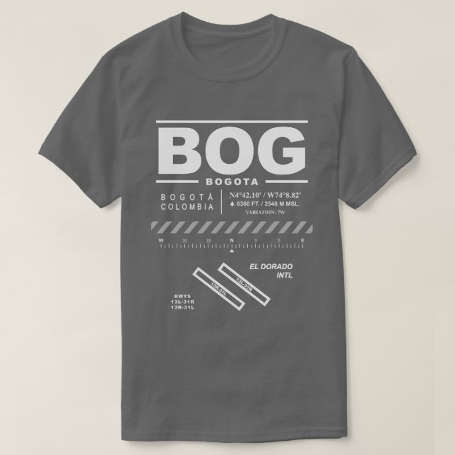 Bogota El Dorado Internationell flygplats BOG T-Sh Tee Shirt (Design framsida)