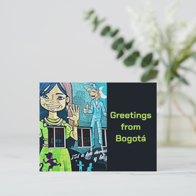 Bogotá gatukonst  vykort (Stående Fram)