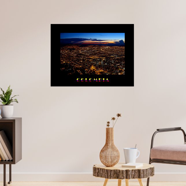 Bogotá Night Panorama Poster (Vardagsrum 3)