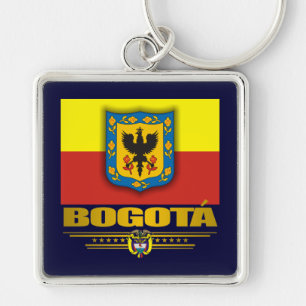 "Bogota-Pridet" Fyrkantig Silverfärgad Nyckelring