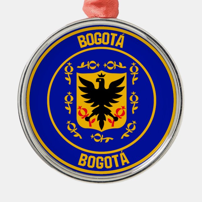 Bogotá Round Emblem Julgransprydnad Metall (Framsidan)