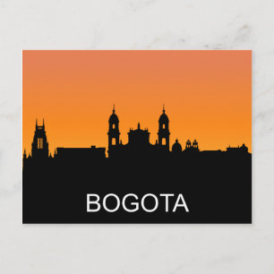 Bogota siluett, sommar solnedgång illustration vykort