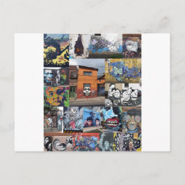 Bogota street Art Mural montage Vykort