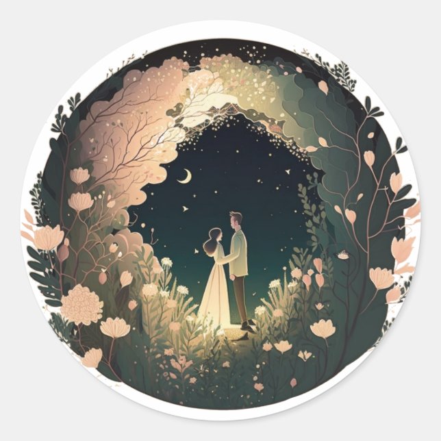 bogsera älskare runt klistermärke (Framsida)