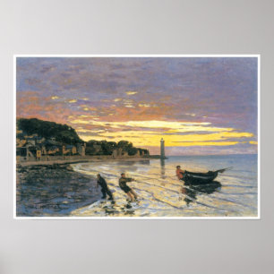 Bogsera ett fartyg, Honfleur, 1864, Claude Monet Poster