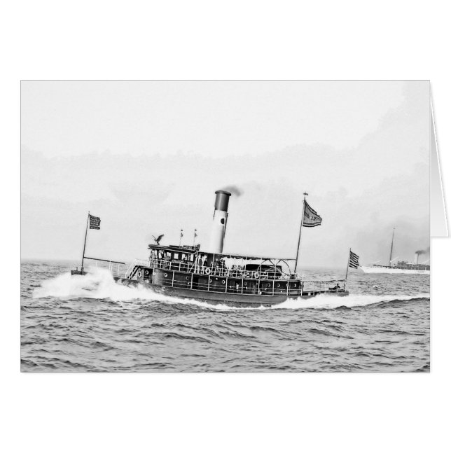 Bogserbåt E.J. Berwind Hälsningskort (Framsidan Horizontal)