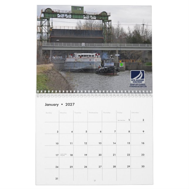 Bogserbåtar och last av NYS-flottahuvudvägen Kalender (Jan 2027)