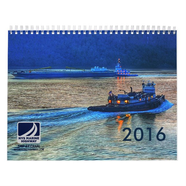 Bogserbåtar och pråmar av den marin- huvudvägen kalender (Omslag)
