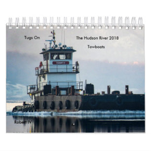 Bogserbåtar på de Hudson River towboatsna 2018 Kalender