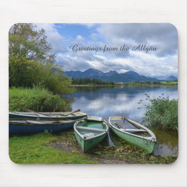 Bogserbåtar vid sjö - Allgäu Musmatta (Framsidan)