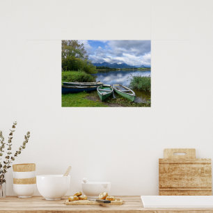 Bogserbåtar vid sjö - Allgäu Poster