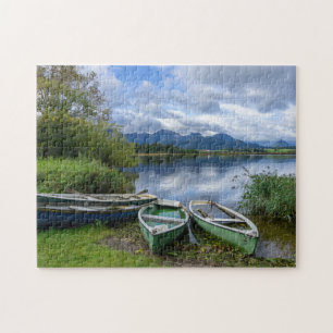 Bogserbåtar vid sjö - Allgäu Pussel