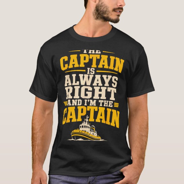 Bogserbåtskapten rolig båtoperatör  t shirt (Framsida)