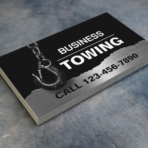 Bogseringsföretag Professionell Black Metall Tow K Visitkort