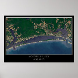 Bogue Banker North Carolina från Space Satellite M Poster