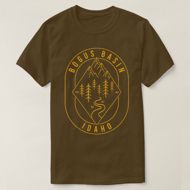 Bogus Basin-bergen Idaho som gömmer utomhusminima T Shirt (Design framsida)