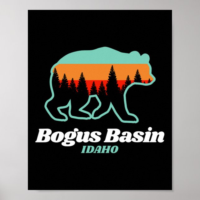 Bogus Basin Idaho Skiing Snowboarding Bear Poster (Framsidan)