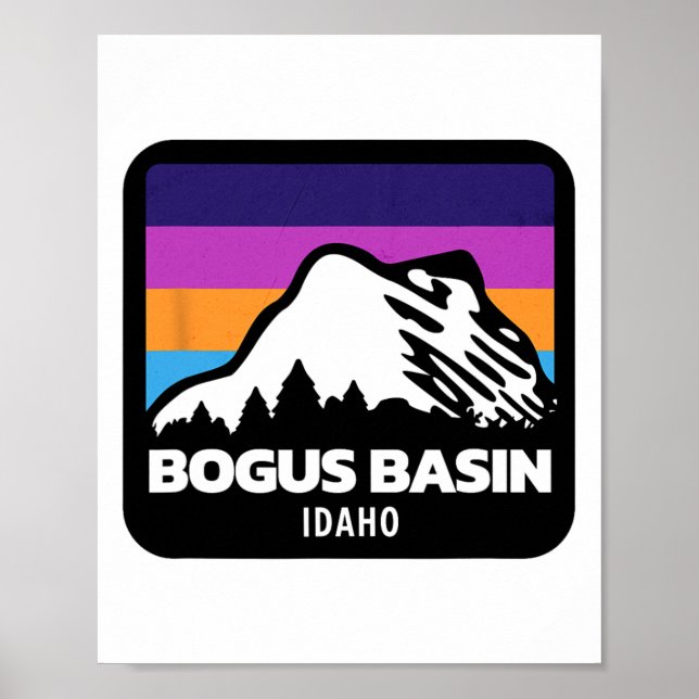Bogus Basin Idaho Skiing Snowboarding Mountain Fa Poster (Framsidan)