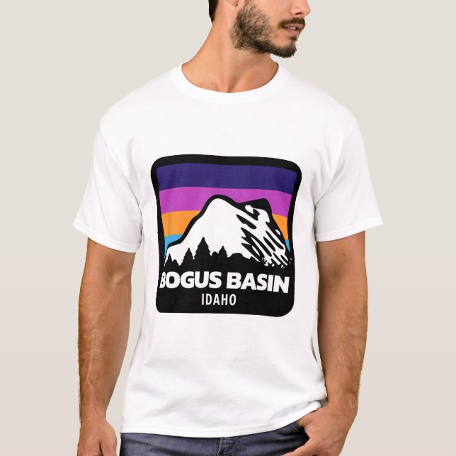 Bogus Sin Idaho Skiing Snowboarding Mountains Fami T Shirt (Framsida)
