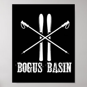 Bogus Sin Ski Skier Skiing Down Backe Alpine Nordi Poster