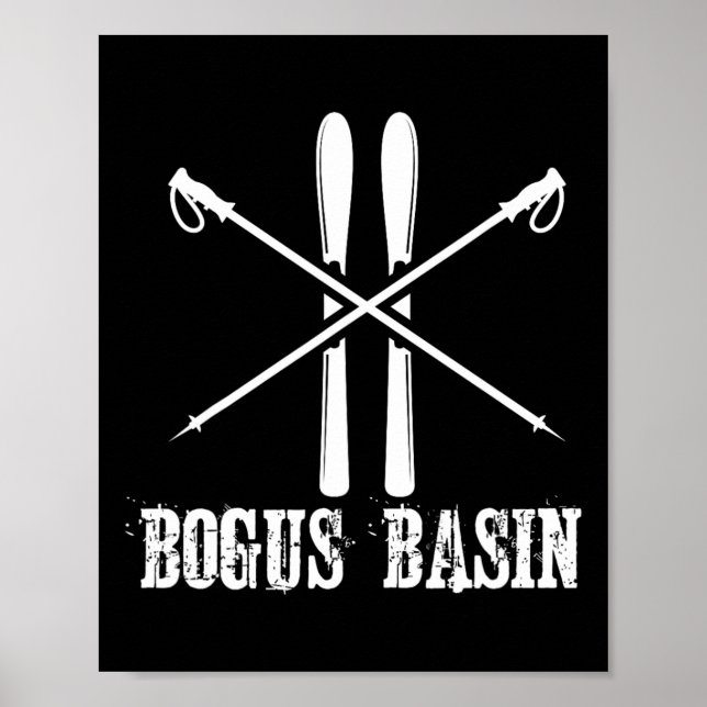 Bogus Sin Ski Skier Skiing Down Backe Alpine Nordi Poster (Framsidan)