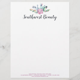 Bohem för Prickly Pear för kaktus för vattenfärg Brevhuvud