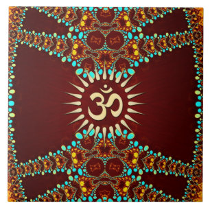 Bohemain Jewel Aum Omkara Ceramic Tile Kakelplatta