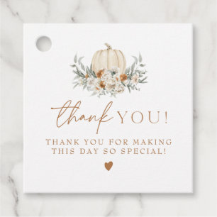 BOHEME Boho Fall Terracotta Blommigt Pumpkin Gåvor Etiketter