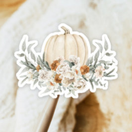 BOHEME Boho Fall Terracotta Blommigt White Pumpkin Klistermärken