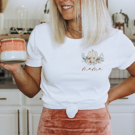 BOHEME Boho Terracotta Blommigt Pumpkin Mamma T Shirt