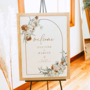 BOHEME Terracotta Blommigt Boho Baby Shower Välkom Poster