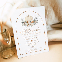 BOHEME Terracotta Blommigt Pumpkin Baby Shower Inbjudningar