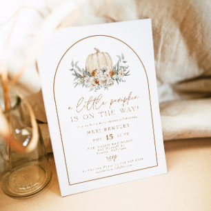 BOHEME Terracotta Blommigt Pumpkin Baby Shower Inbjudningar