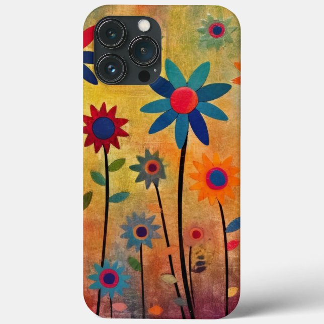 Bohemerade blommor färgglada (Baksida)