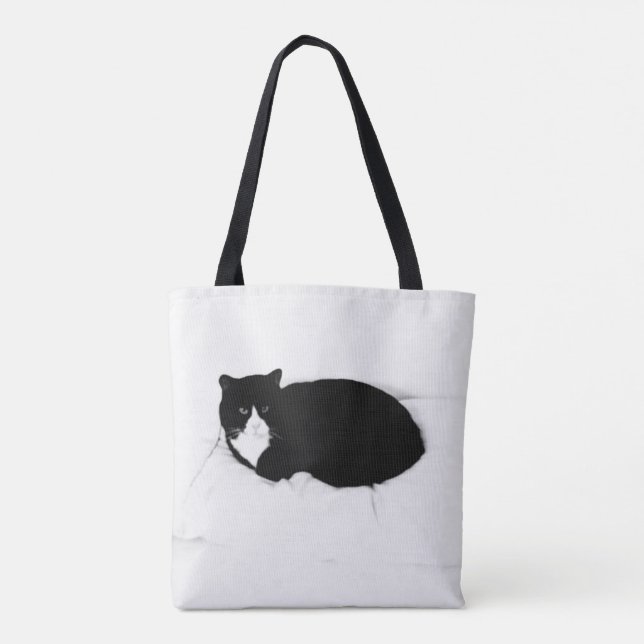 Bohemia Cat Tote Bag Tygkasse (Baksida)